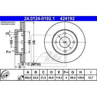 Jeu de 2 disques de frein avant ATE 24.0124-0192.1