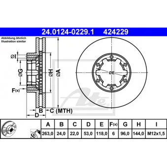 Jeu de 2 disques de frein avant ATE 24.0124-0229.1