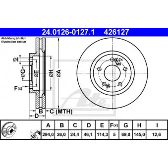 Jeu de 2 disques de frein avant ATE 24.0126-0127.1