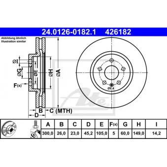 Jeu de 2 disques de frein avant ATE 24.0126-0182.1