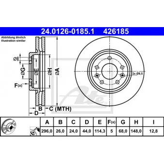 Jeu de 2 disques de frein avant ATE 24.0126-0185.1