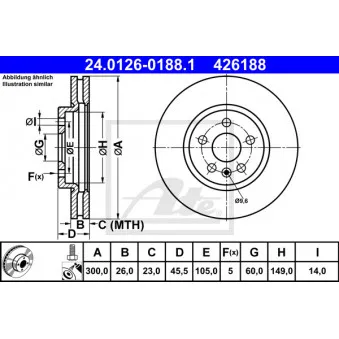 Jeu de 2 disques de frein avant ATE 24.0126-0188.1