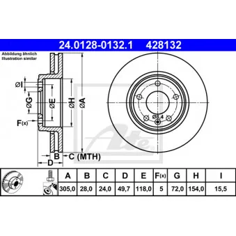 Jeu de 2 disques de frein avant ATE 24.0128-0132.1