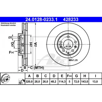 Jeu de 2 disques de frein avant ATE 24.0128-0233.1