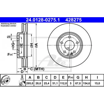 Jeu de 2 disques de frein avant ATE 24.0128-0275.1