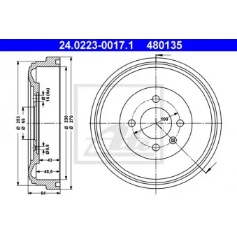 Tambour de frein ATE 24.0223-0017.1