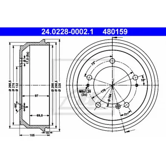 Tambour de frein ATE 24.0228-0002.1