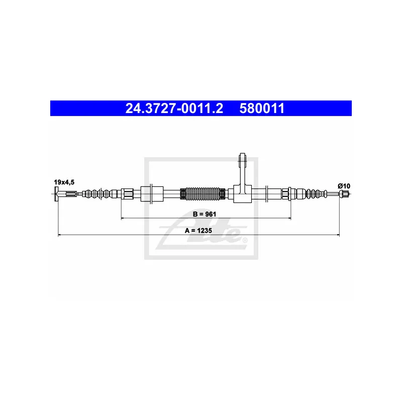 Tirette à câble, frein de stationnement ATE 24.3727-0011.2