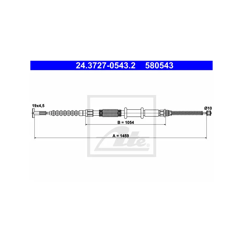 Tirette à câble, frein de stationnement ATE 24.3727-0543.2