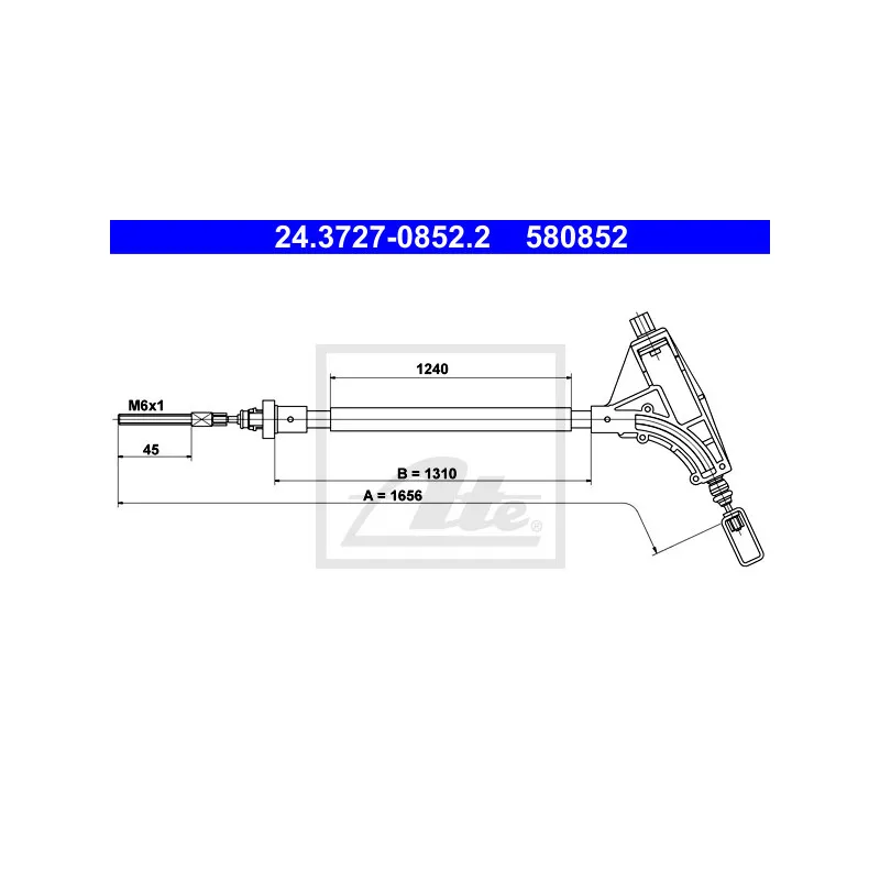 Tirette à câble, frein de stationnement ATE 24.3727-0852.2