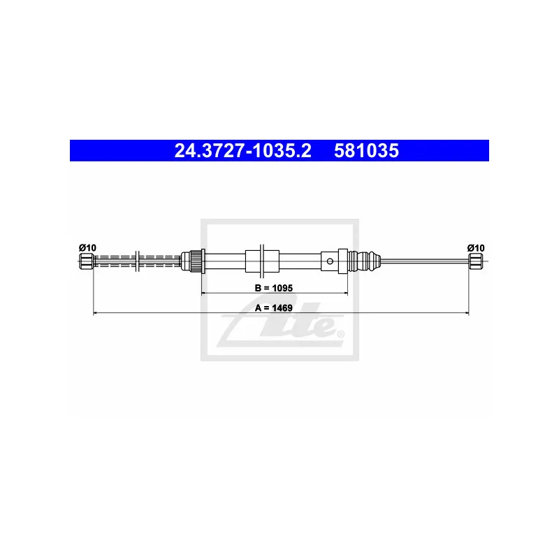 Tirette à câble, frein de stationnement ATE 24.3727-1035.2