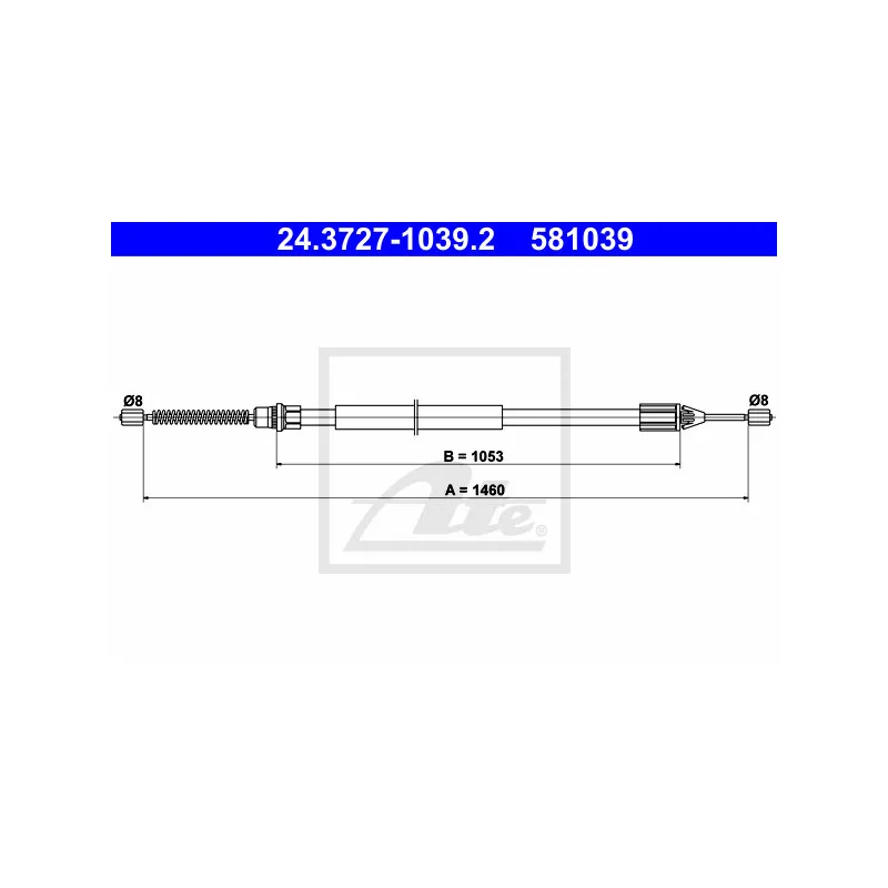 Tirette à câble, frein de stationnement ATE 24.3727-1039.2