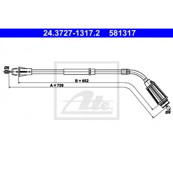 Tirette à câble, frein de stationnement ATE 24.3727-1317.2