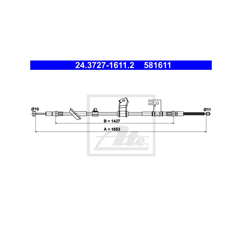 Tirette à câble, frein de stationnement ATE 24.3727-1611.2