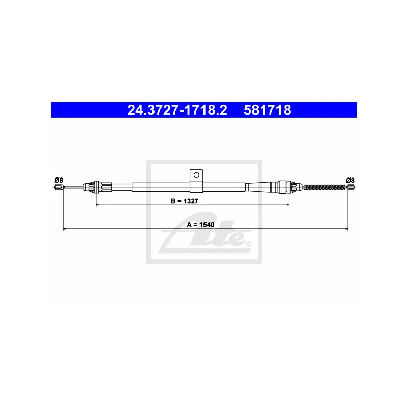 Tirette à câble, frein de stationnement ATE 24.3727-1718.2