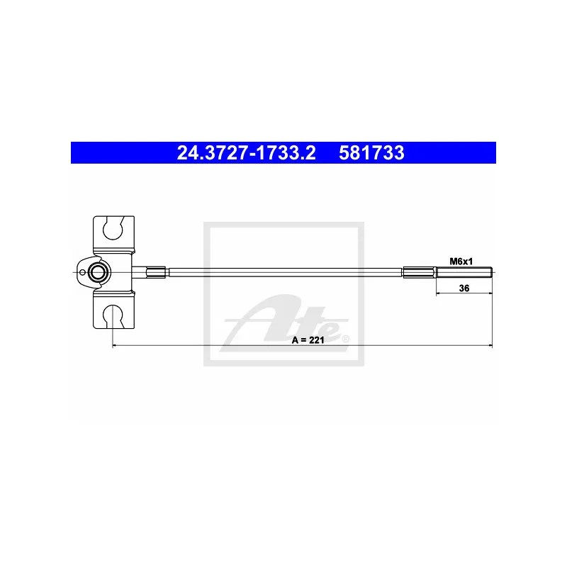 Tirette à câble, frein de stationnement ATE 24.3727-1733.2