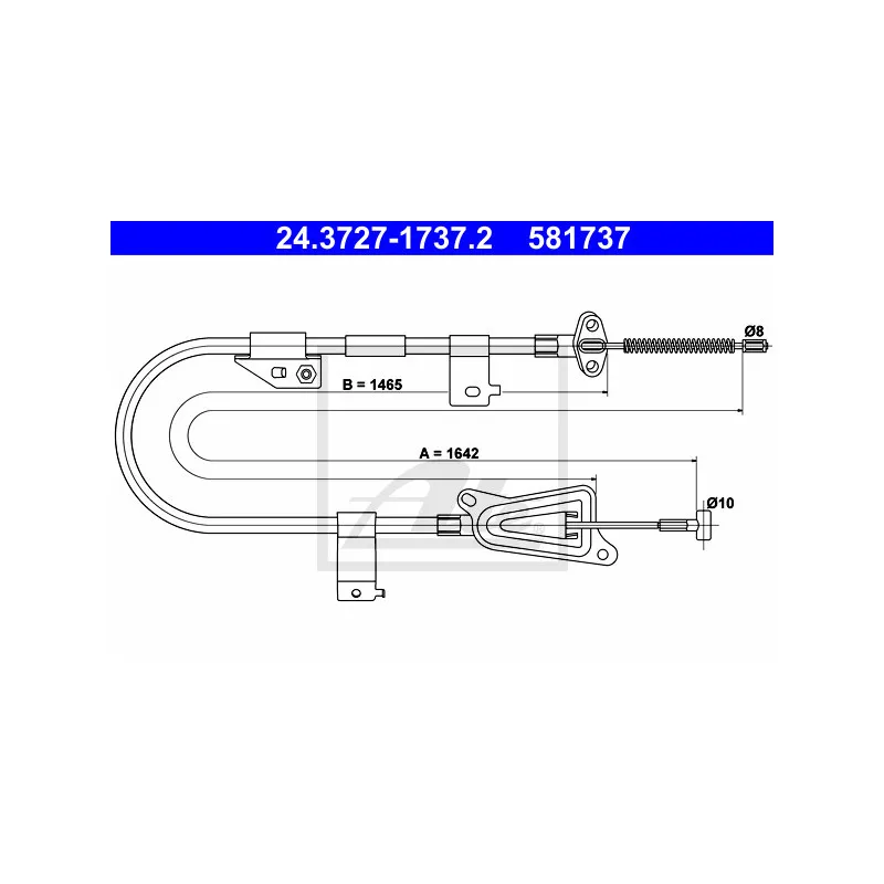 Tirette à câble, frein de stationnement ATE 24.3727-1737.2