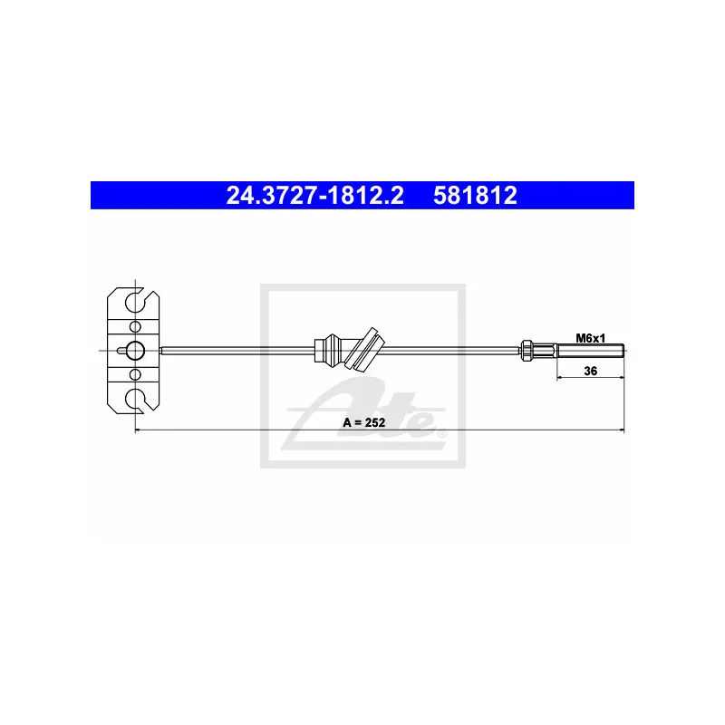 Tirette à câble, frein de stationnement ATE 24.3727-1812.2