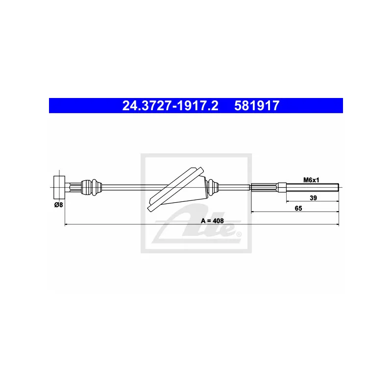 Tirette à câble, frein de stationnement ATE 24.3727-1917.2