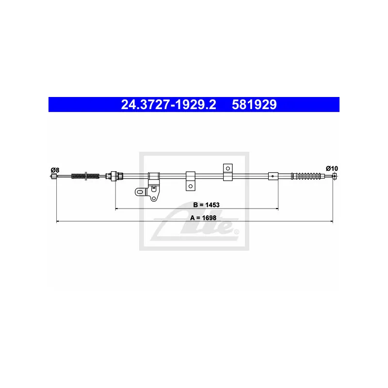 Tirette à câble, frein de stationnement ATE 24.3727-1929.2