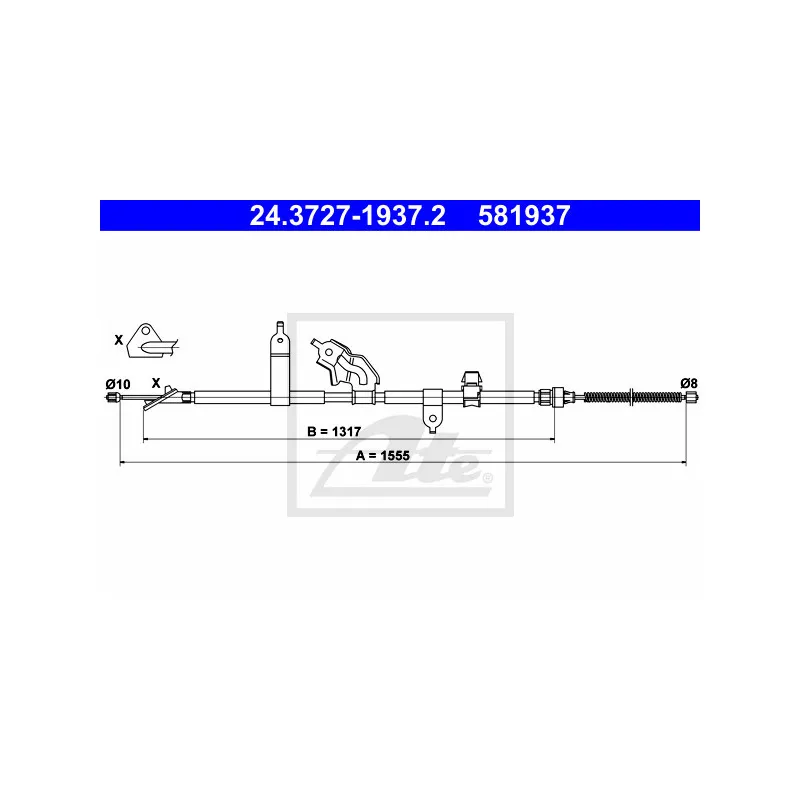 Tirette à câble, frein de stationnement ATE 24.3727-1937.2