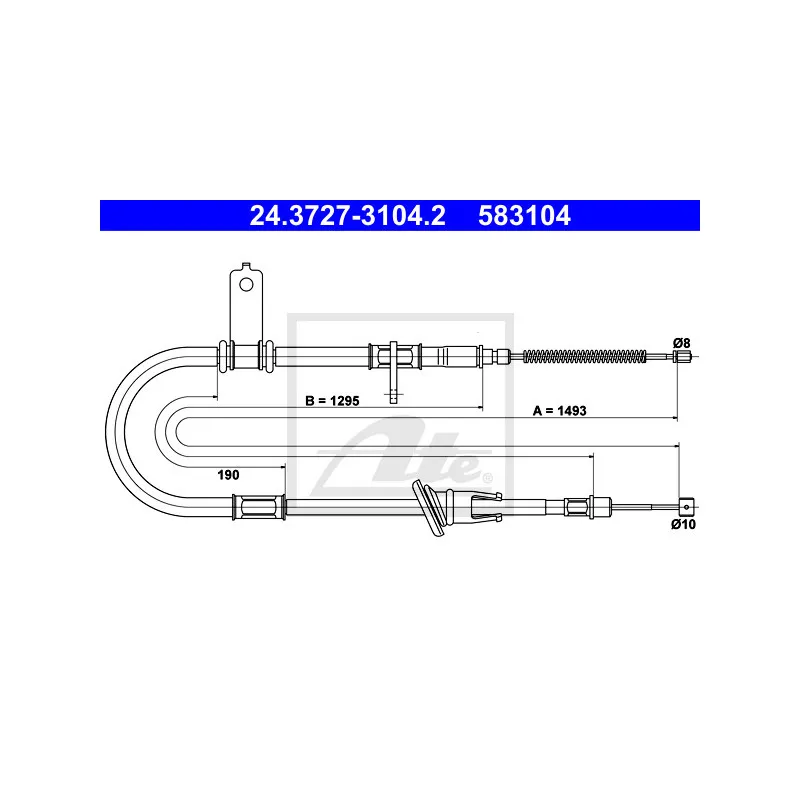 Tirette à câble, frein de stationnement ATE 24.3727-3104.2