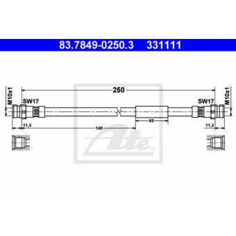 Flexible de frein ATE 83.7849-0250.3