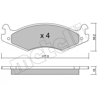 Jeu de 4 plaquettes de frein avant METELLI 22-0133-0