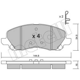 Jeu de 4 plaquettes de frein avant METELLI 22-0481-0