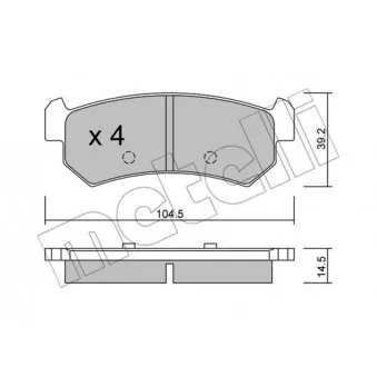 Jeu de 4 plaquettes de frein arrière METELLI 22-0511-0