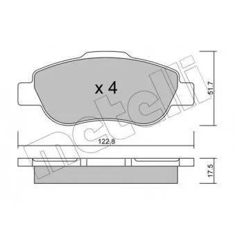 Jeu de 4 plaquettes de frein avant METELLI 22-0638-0