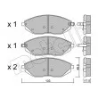 Jeu de 4 plaquettes de frein avant METELLI 22-0908-0 - Visuel 1