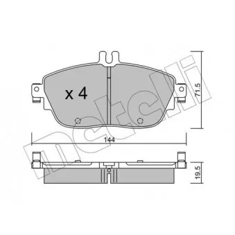 Jeu de 4 plaquettes de frein avant METELLI 22-0965-0