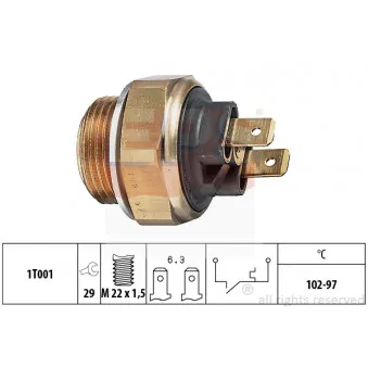 Interrupteur de température, ventilateur de radiateur EPS 1.850.013