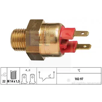 Interrupteur de température, ventilateur de radiateur EPS 1.850.063