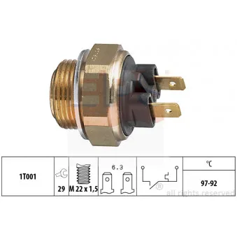 Interrupteur de température, ventilateur de radiateur EPS 1.850.111