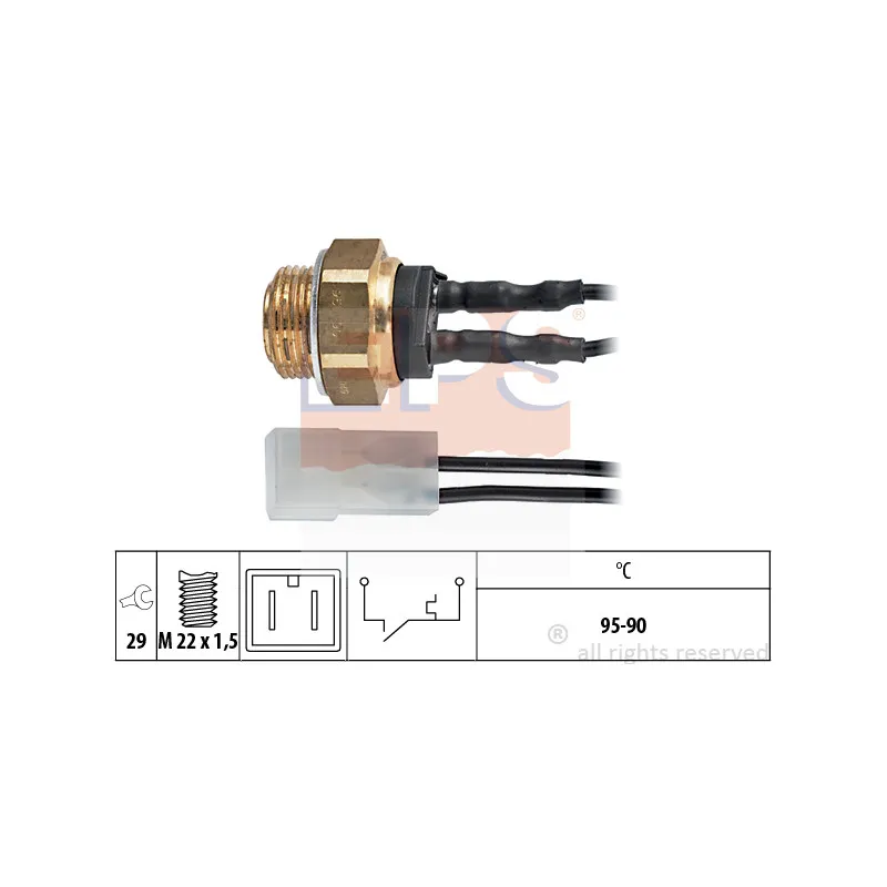 Interrupteur de température, ventilateur de radiateur EPS 1.850.113