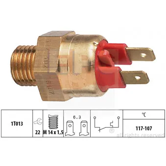 Interrupteur de température, ventilateur de radiateur EPS 1.850.157