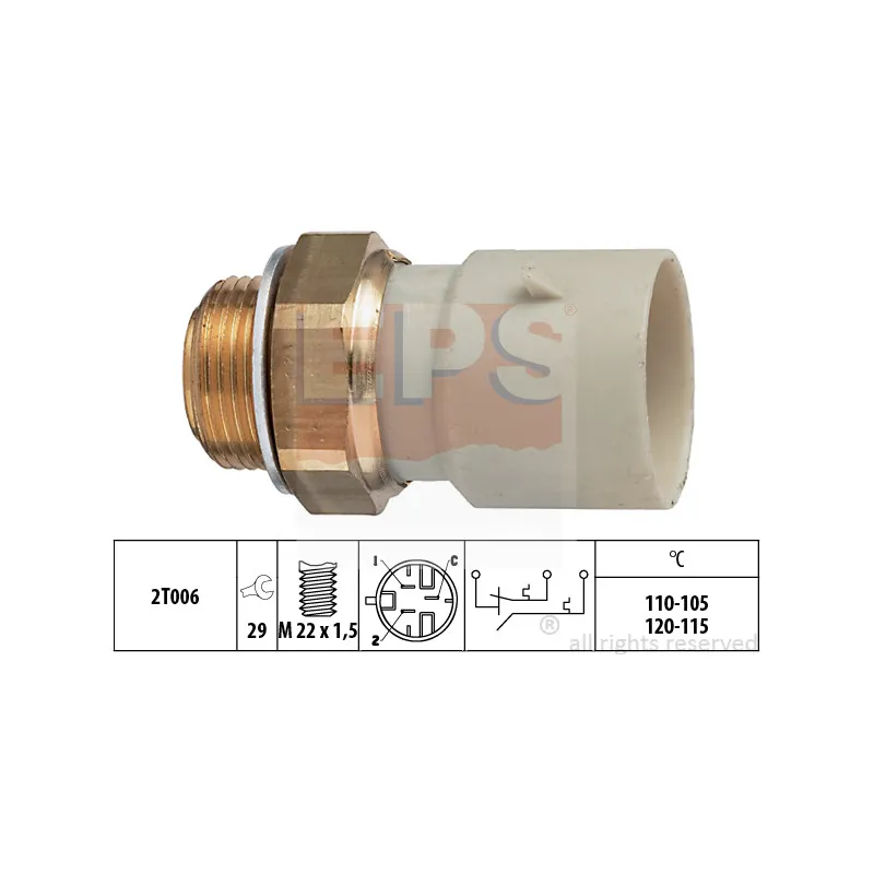 Interrupteur de température, ventilateur de radiateur EPS 1.850.657