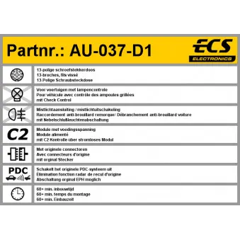 Kit électrique, dispositif d'attelage ECS AU-037-D1