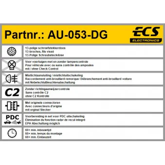 Kit électrique, dispositif d'attelage ECS AU-053-DG