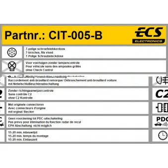 Kit électrique, dispositif d'attelage ECS CIT-005-B