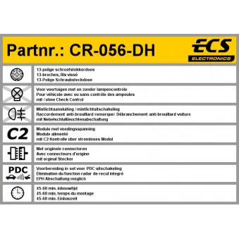 Kit électrique, dispositif d'attelage ECS CR-056-DH