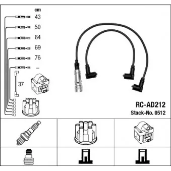 Kit de câbles d'allumage NGK 0512