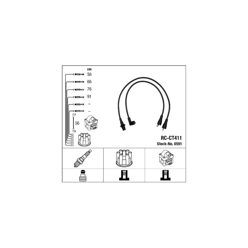 Kit de câbles d'allumage NGK 0591