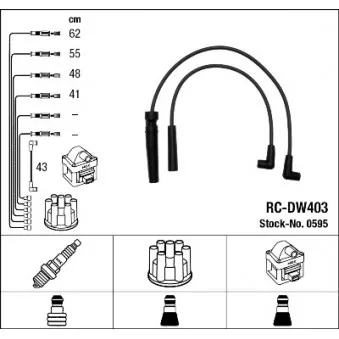 Kit de câbles d'allumage NGK 0595