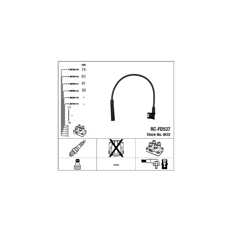 Kit de câbles d'allumage NGK 0632