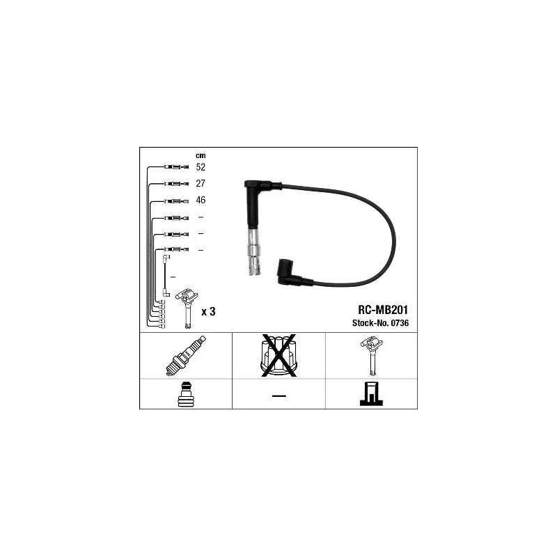 Kit de câbles d'allumage NGK 0736