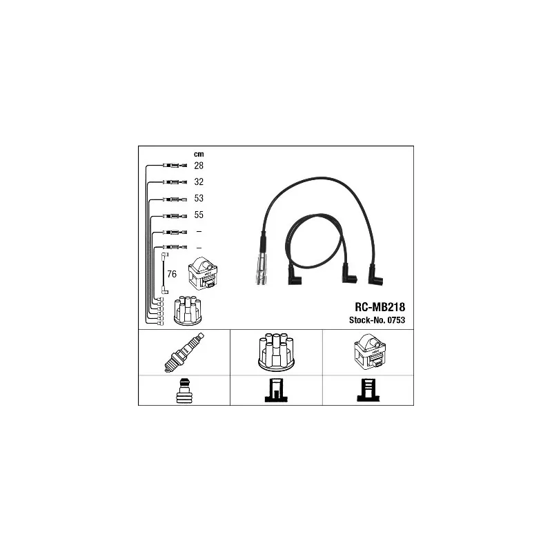 Kit de câbles d'allumage NGK 0753