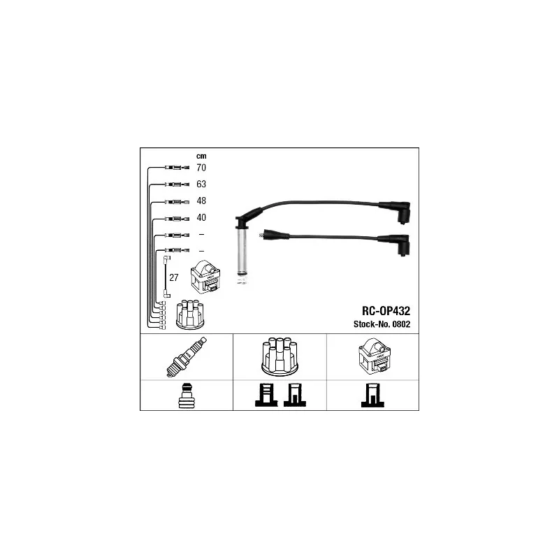 Kit de câbles d'allumage NGK 0802
